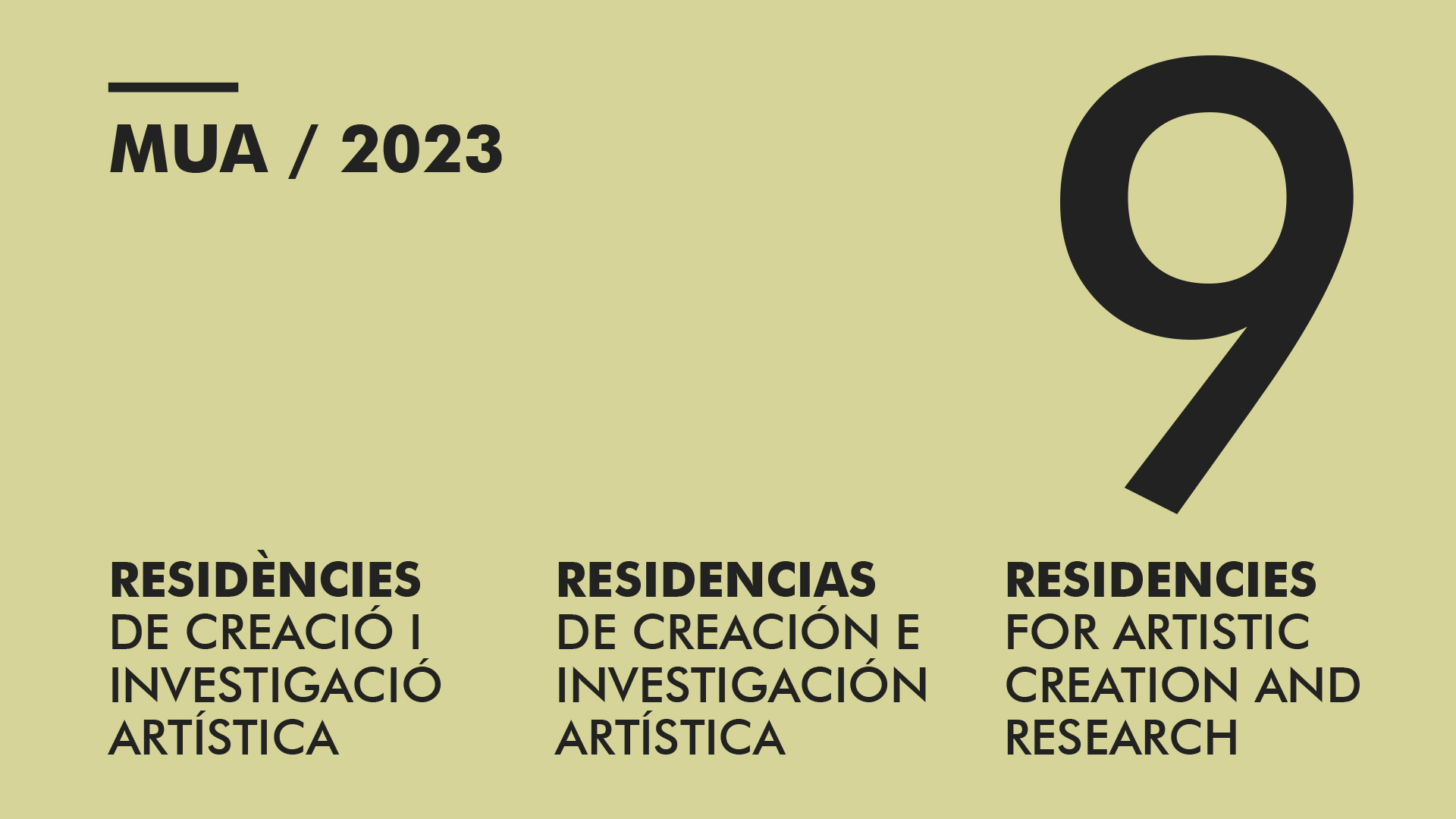 RESIDENCIES FOR ARTISTIC CREATION AND RESEARCH